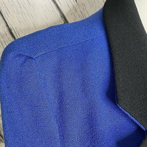 Vintage Lillie Rubin Blue/Black Tux Wool Blazer 12 - Picture 4 of 7